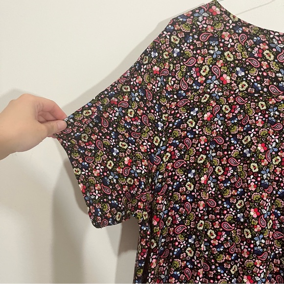 NWT Tahari Shift T-shirt Dress 2X Black Floral Dizzy Jersey Knit Comfy Soft Boho - Picture 12 of 15